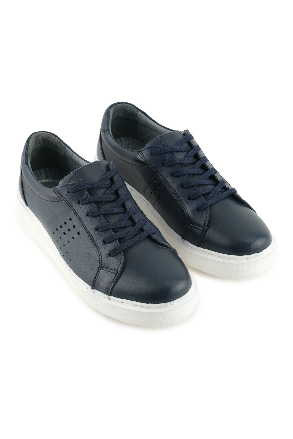 Erkek İç Dış Hakiki Deri Ortopedik Rahat Taban Bağcıklı Ayarlanabilir Günlük Spor Ayakkabı - Görsel 4