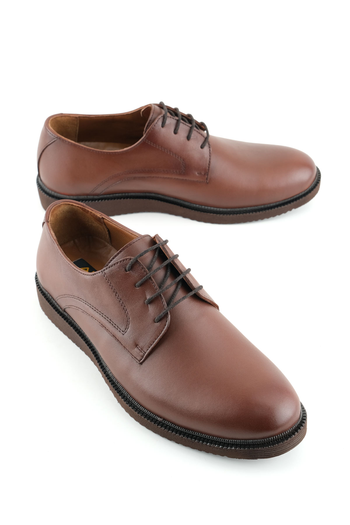 Erkek İç Dış Hakiki Deri Ortopedik Rahat Taban Bağcıklı Ayarlanabilir Günlük Klasik Ayakkabı - Görsel 2