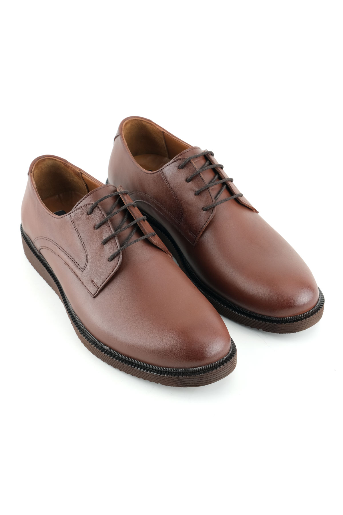 Erkek İç Dış Hakiki Deri Ortopedik Rahat Taban Bağcıklı Ayarlanabilir Günlük Klasik Ayakkabı - Görsel 4