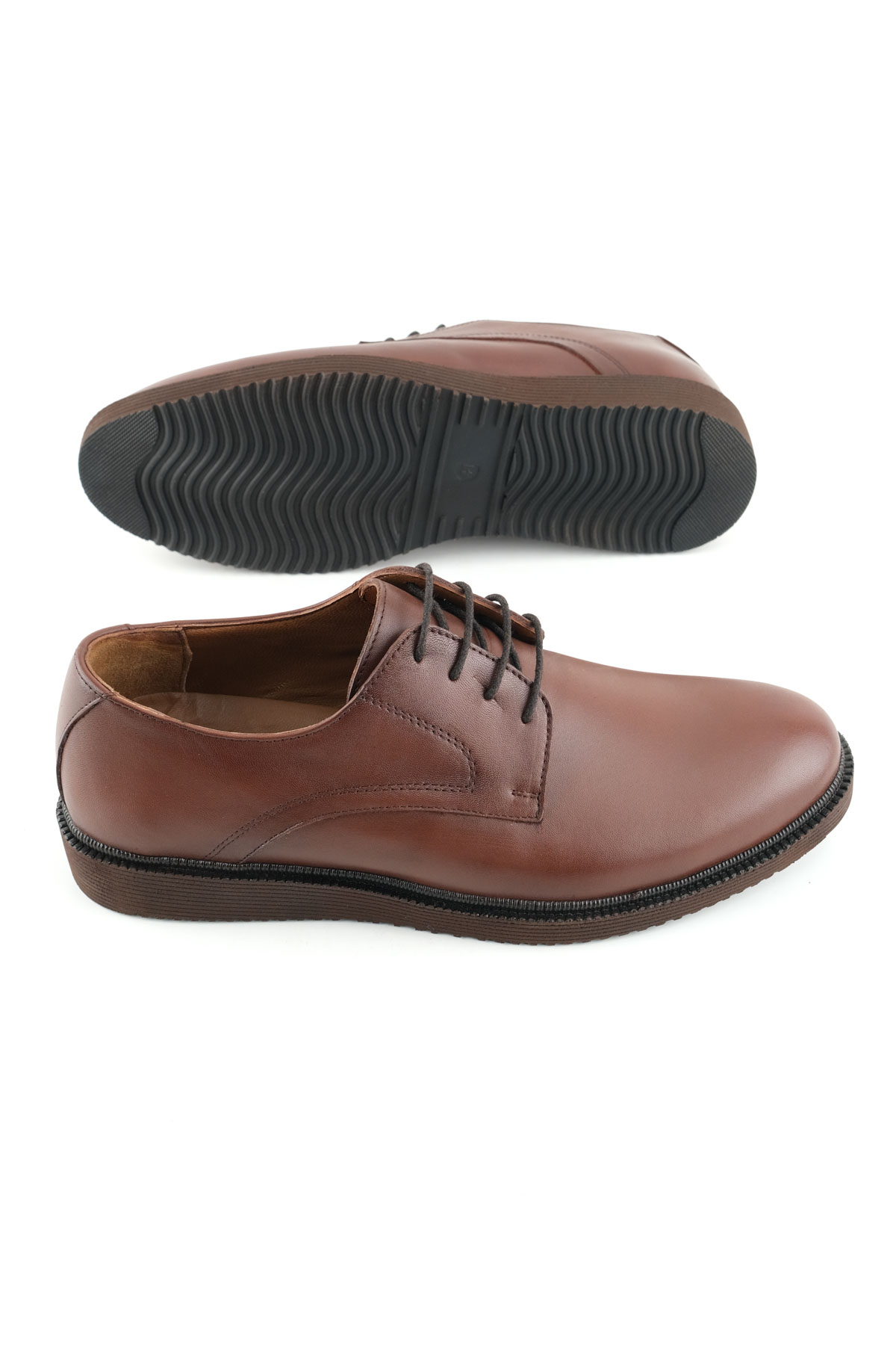 Erkek İç Dış Hakiki Deri Ortopedik Rahat Taban Bağcıklı Ayarlanabilir Günlük Klasik Ayakkabı - Görsel 6