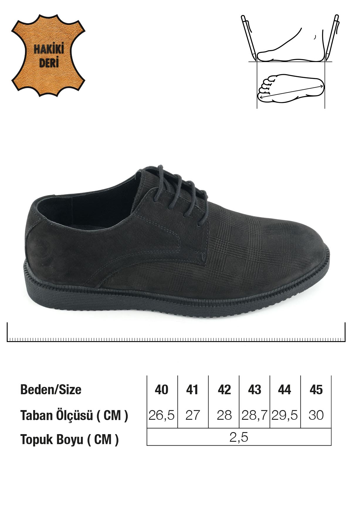 Erkek İç Dış Hakiki Deri Ortopedik Rahat Taban Bağcıklı Ayarlanabilir Günlük Klasik Ayakkabı - Görsel 3