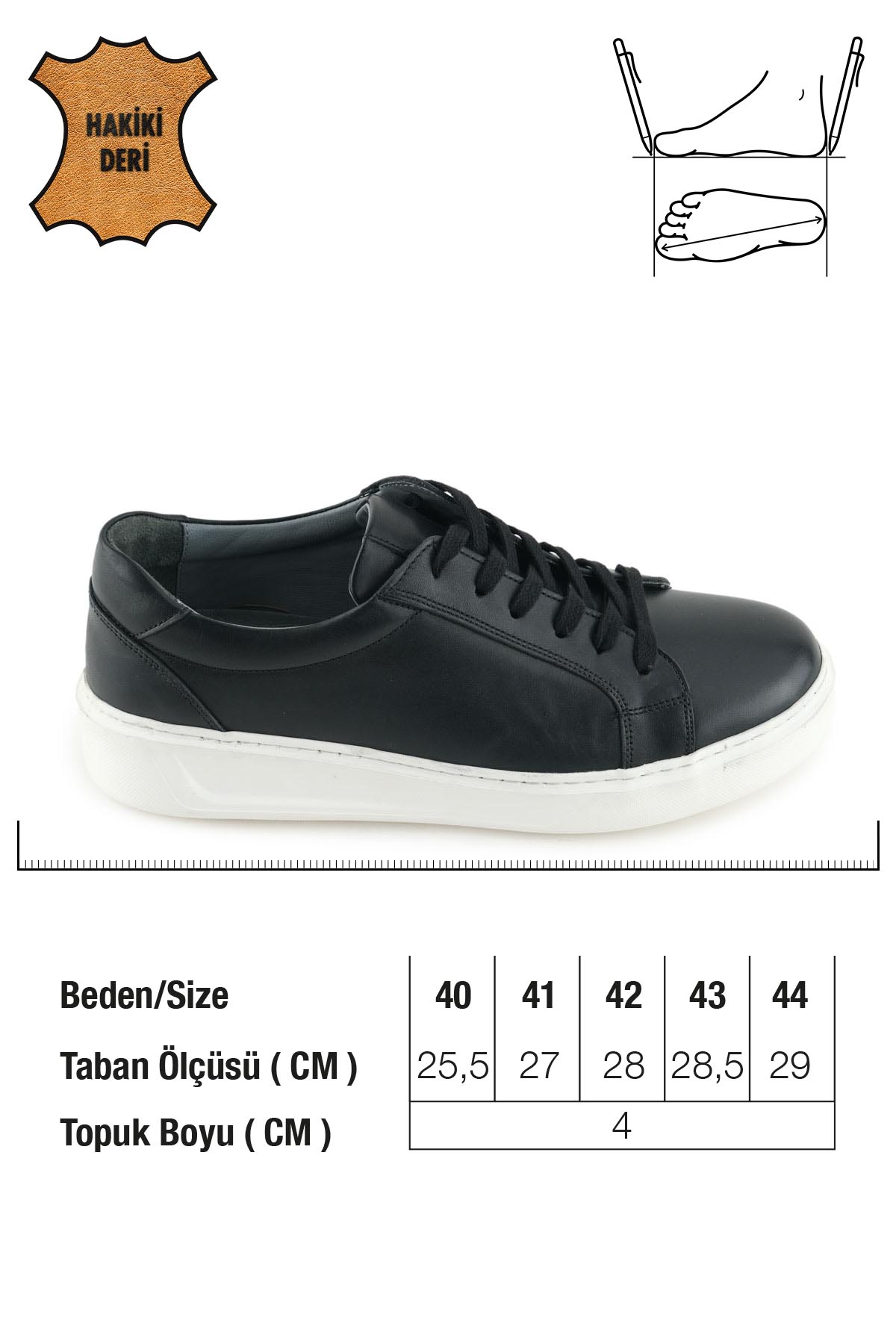 Erkek İç Dış Hakiki Deri Ortopedik Rahat Taban Bağcıklı Ayarlanabilir Günlük Spor Ayakkabı - Görsel 3