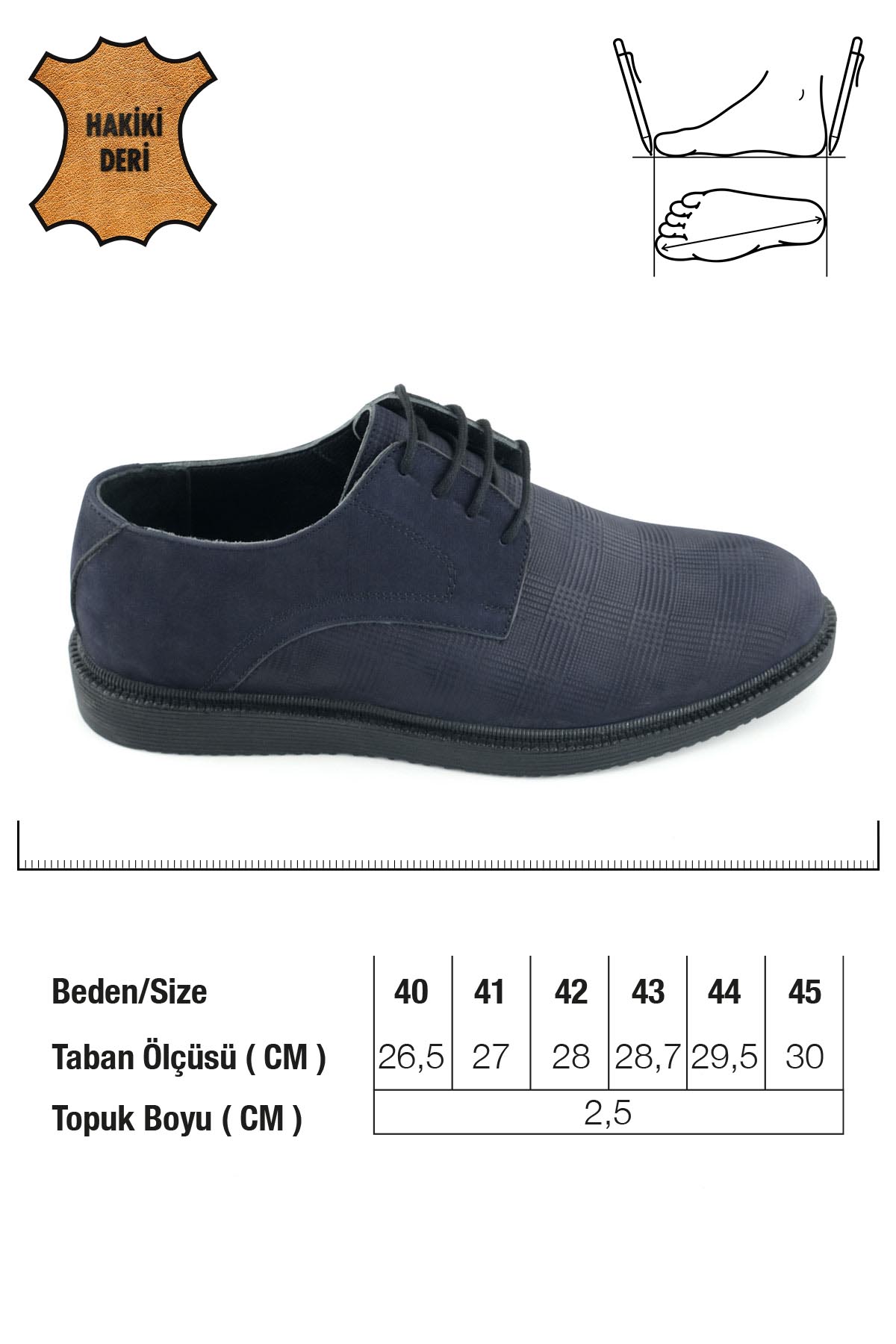 Erkek İç Dış Hakiki Deri Ortopedik Rahat Taban Bağcıklı Ayarlanabilir Günlük Klasik Ayakkabı - Görsel 3