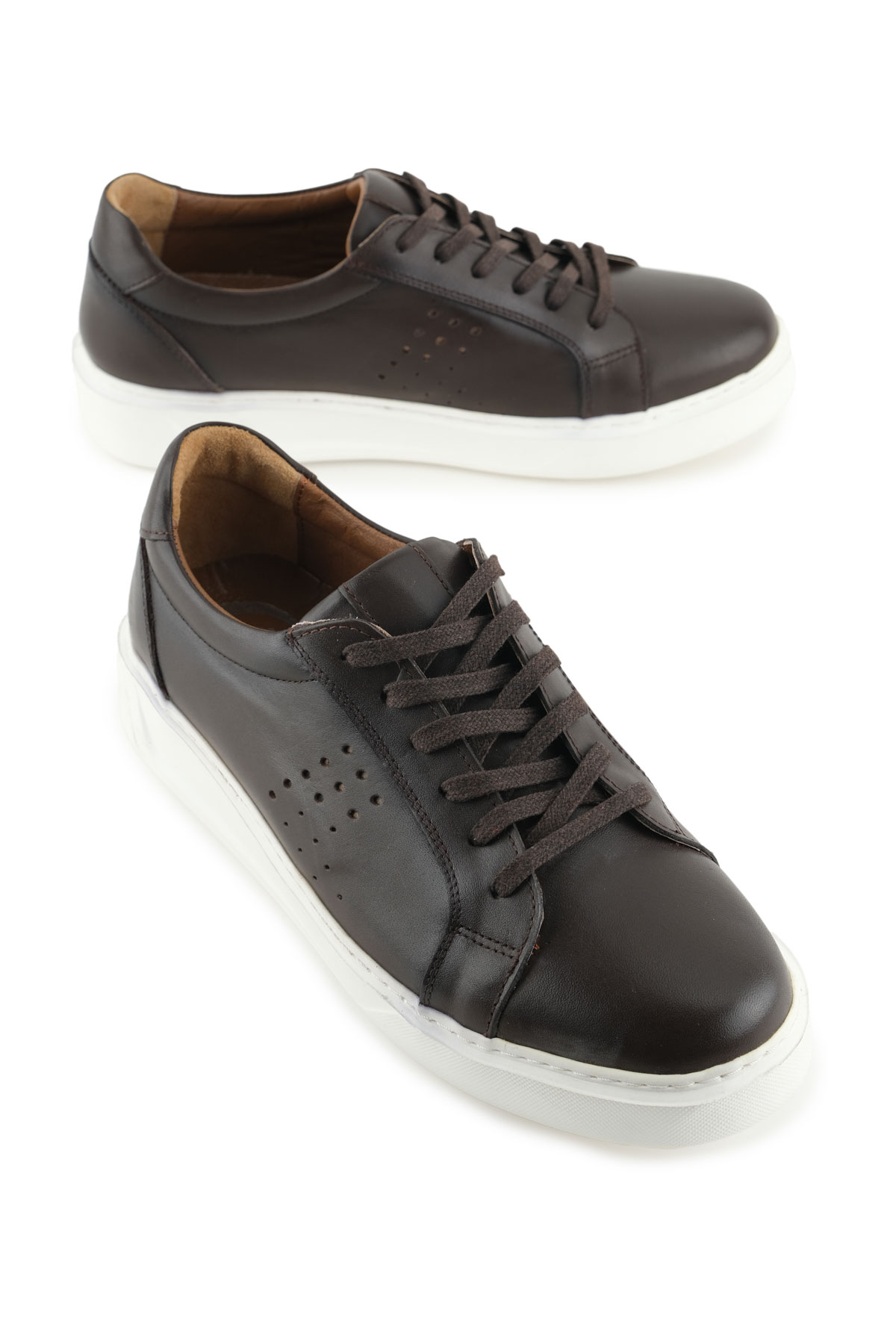 Erkek İç Dış Hakiki Deri Ortopedik Rahat Taban Bağcıklı Ayarlanabilir Günlük Spor Ayakkabı - Görsel 2