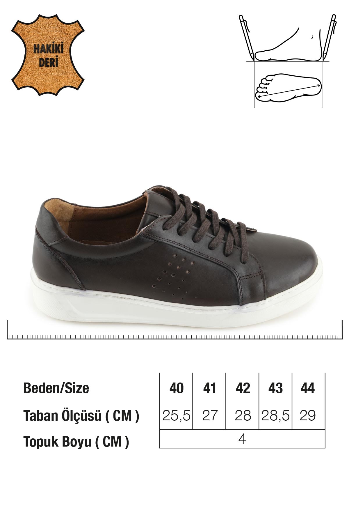 Erkek İç Dış Hakiki Deri Ortopedik Rahat Taban Bağcıklı Ayarlanabilir Günlük Spor Ayakkabı - Görsel 3