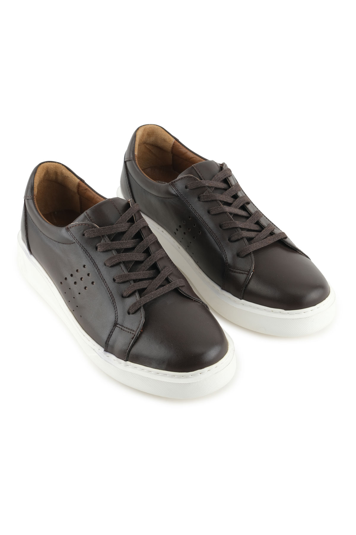 Erkek İç Dış Hakiki Deri Ortopedik Rahat Taban Bağcıklı Ayarlanabilir Günlük Spor Ayakkabı - Görsel 4