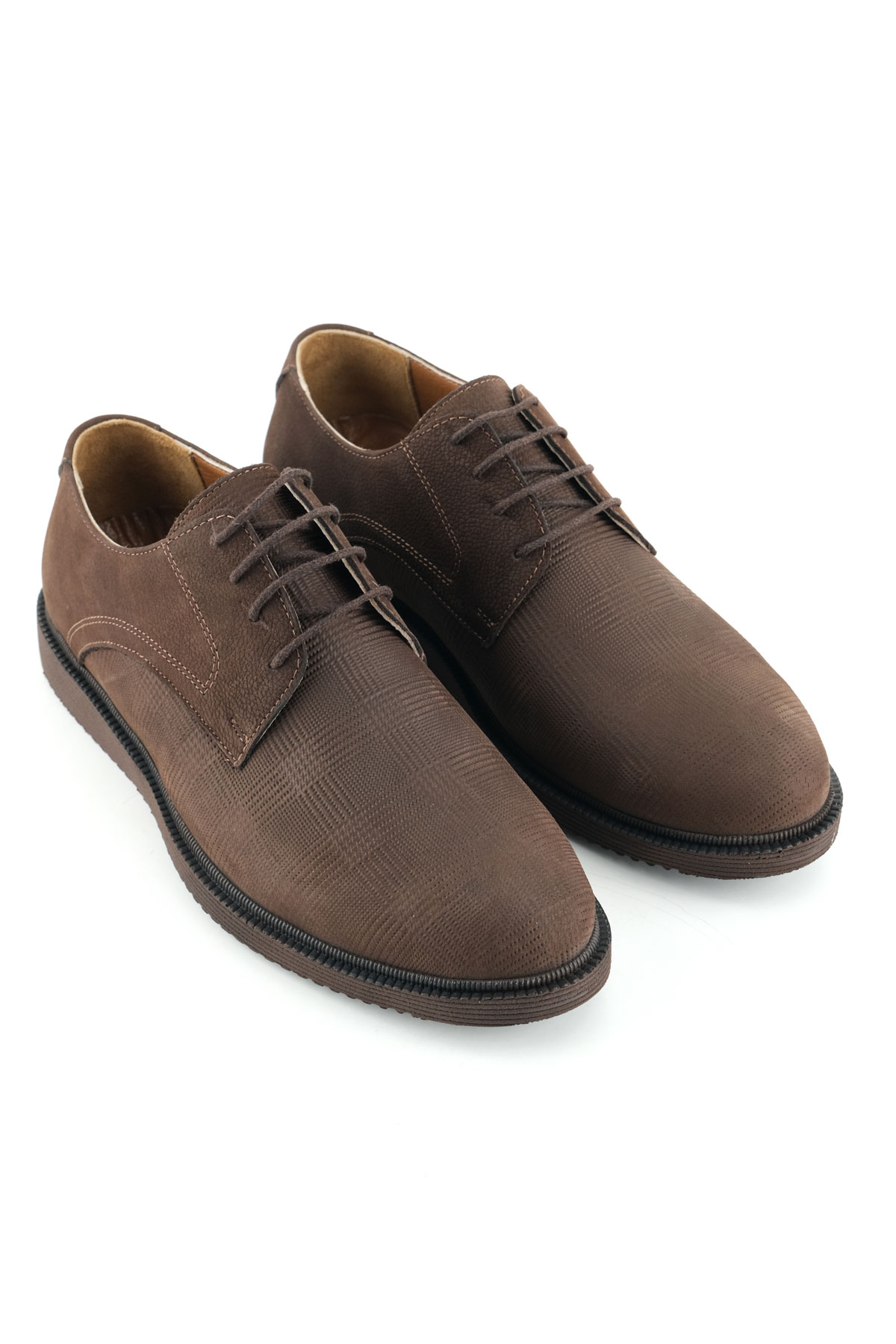 Erkek İç Dış Hakiki Deri Ortopedik Rahat Taban Bağcıklı Ayarlanabilir Günlük Klasik Ayakkabı - Görsel 4