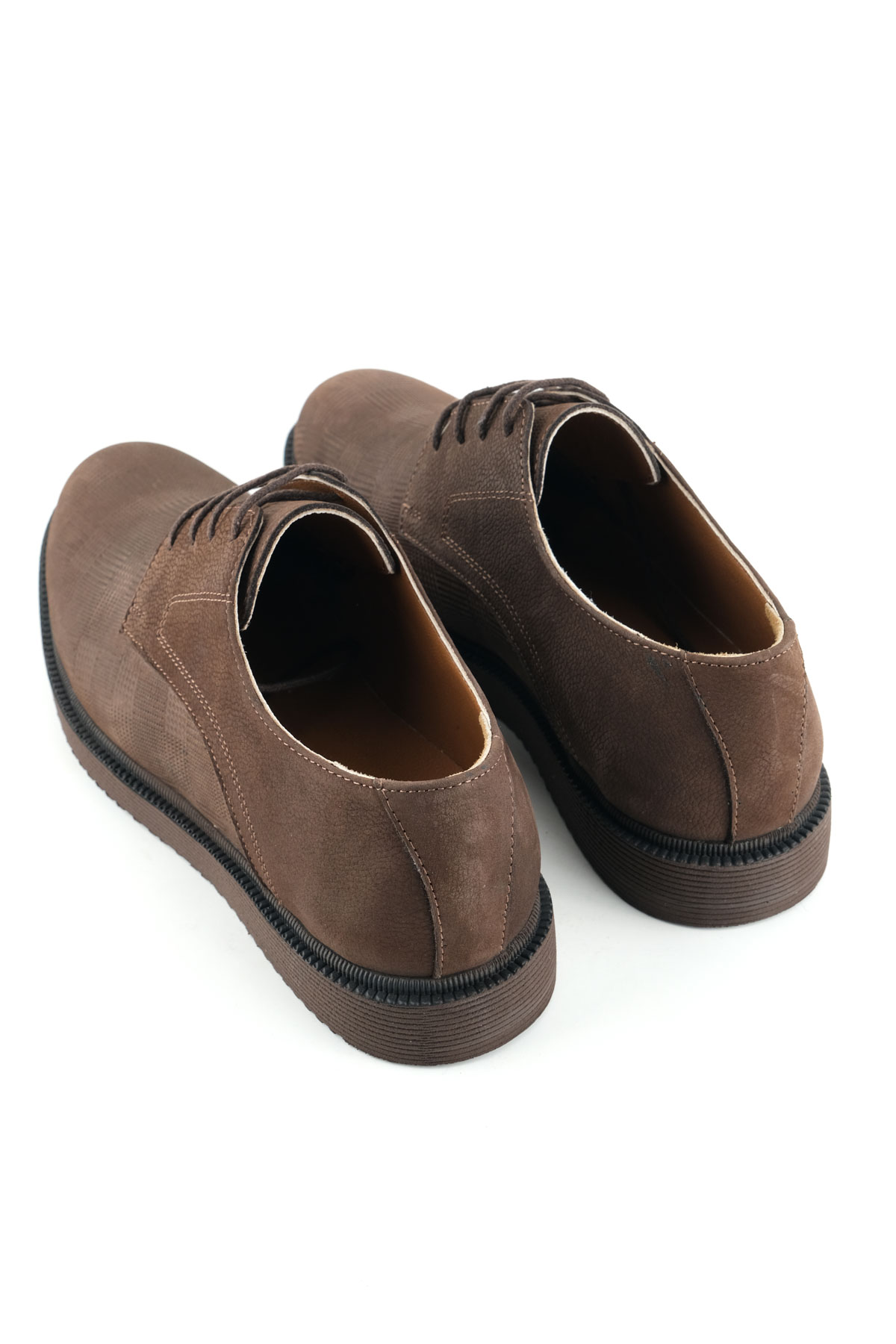 Erkek İç Dış Hakiki Deri Ortopedik Rahat Taban Bağcıklı Ayarlanabilir Günlük Klasik Ayakkabı - Görsel 5