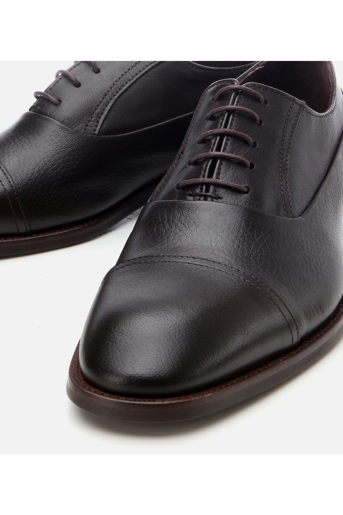Erkek Deri Kahverengi Bağcıklı Şık Klasik Ayakkabı - Görsel 4