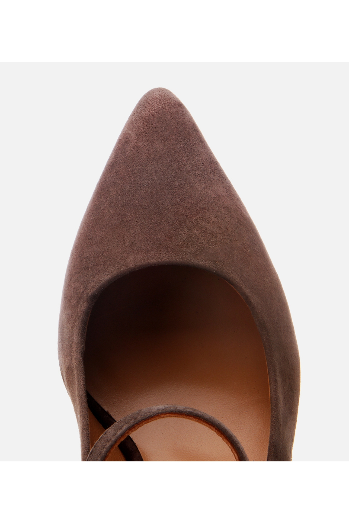 Kadın Süet Deri Kahverengi Mary Jane Stiletto - Görsel 5