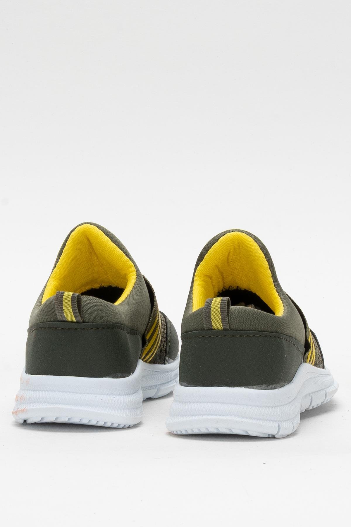 Unisex Lastilkli Hafif Airfle Çocuk Spor Ayakkabı HAKİ - Görsel 5