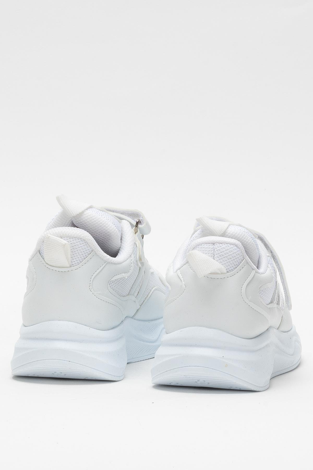 Çocuk Cırtlı Akıllı Bağcık Spor Ayakkabı BEYAZ - Görsel 5