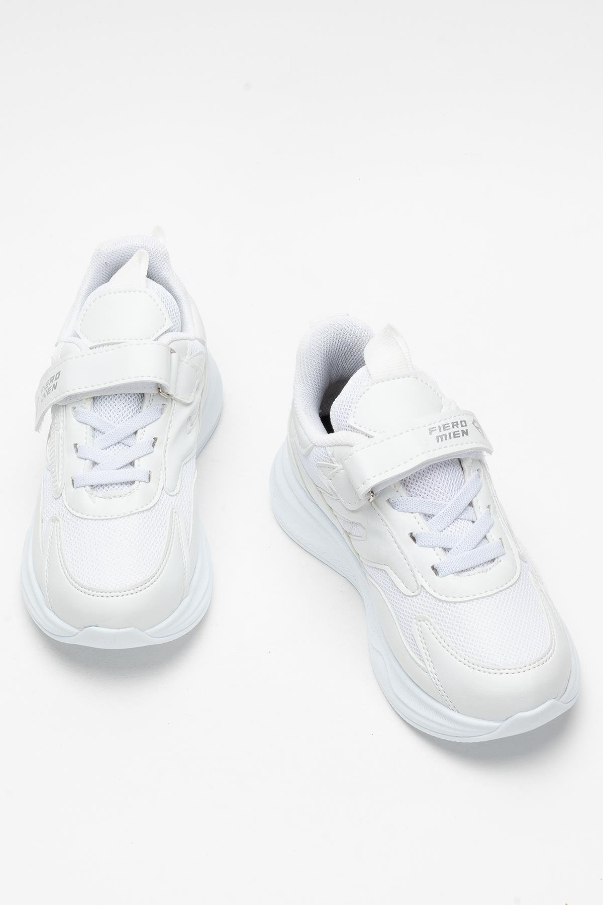 Çocuk Cırtlı Akıllı Bağcık Spor Ayakkabı BEYAZ - Görsel 7