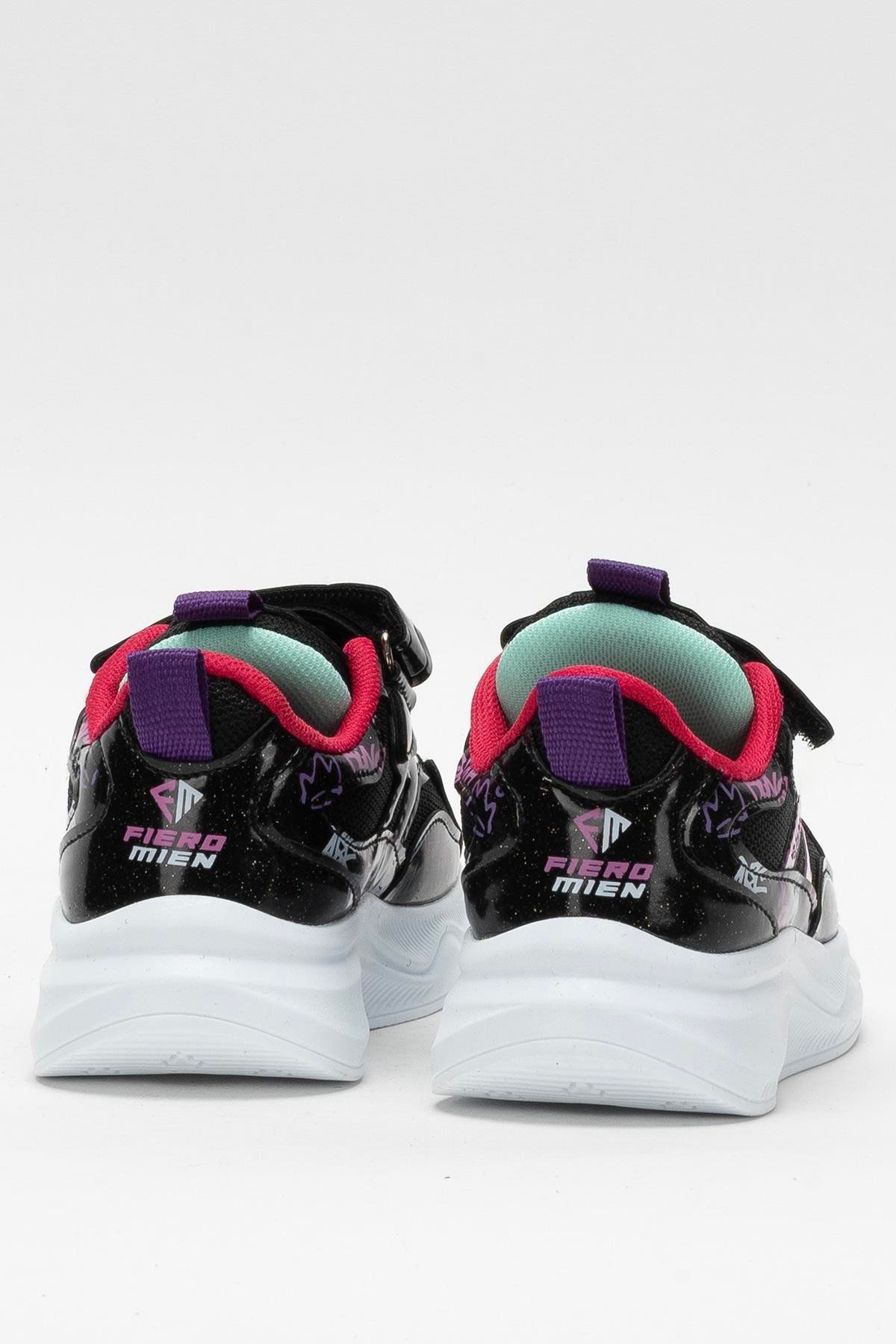 Çocuk Cırtlı Akıllı Bağcık Spor Ayakkabı SİYAH - FUŞYA - Görsel 5