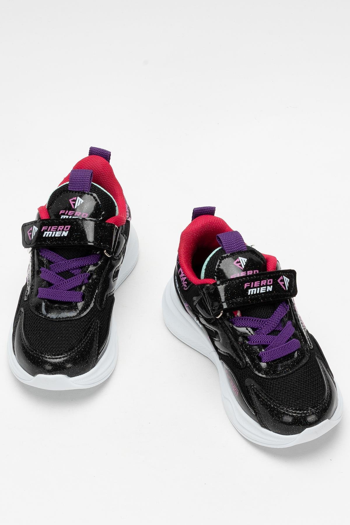 Çocuk Cırtlı Akıllı Bağcık Spor Ayakkabı SİYAH - FUŞYA - Görsel 7