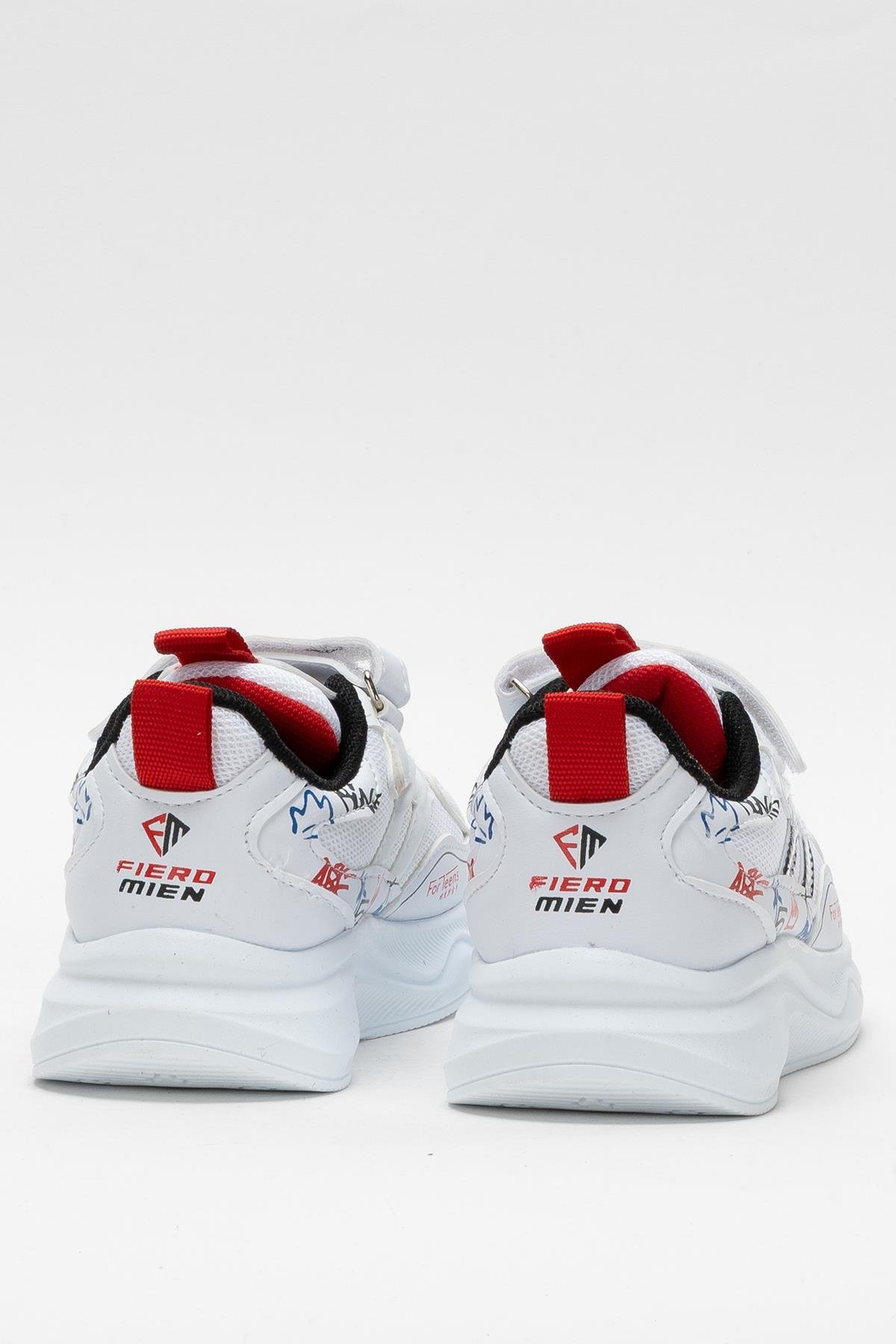 Çocuk Cırtlı Akıllı Bağcık Spor Ayakkabı BEYAZ - SİYAH - Görsel 5