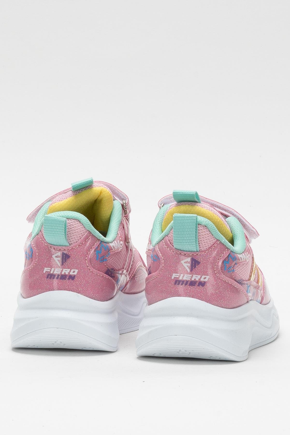 Çocuk Cırtlı Akıllı Bağcık Spor Ayakkabı PEMBE - YEŞİL - Görsel 5