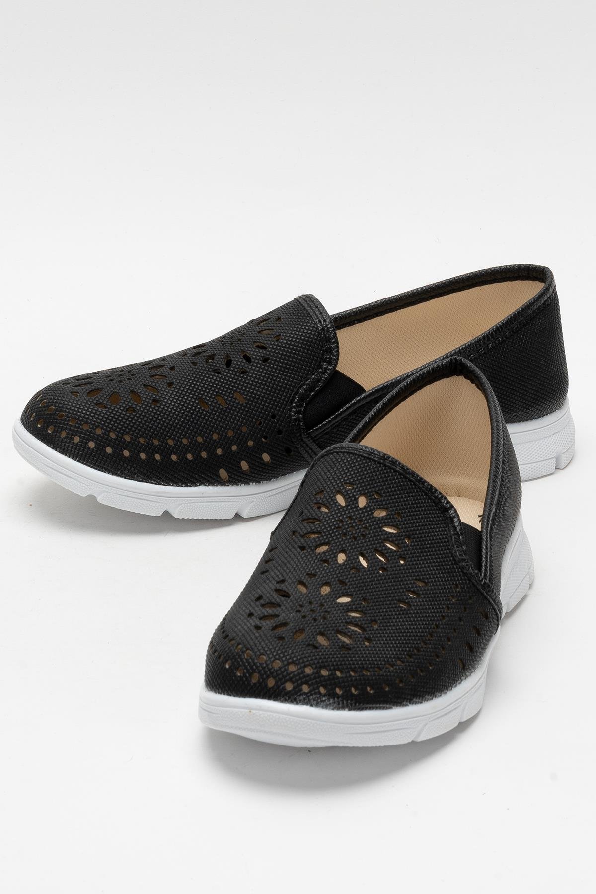 Kadın Lazer Desenli Günlük Kadın Spor Ayakkabı SİYAH - Görsel 6