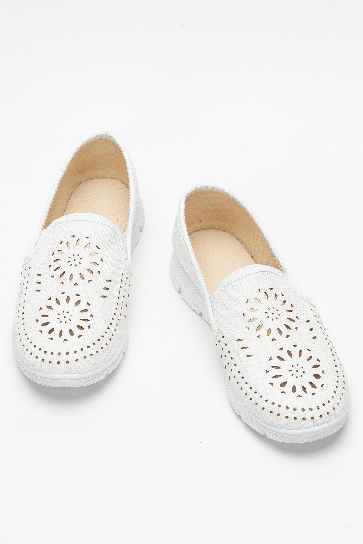 Kadın Lazer Desenli Günlük Kadın Spor Ayakkabı BEYAZ - Görsel 7