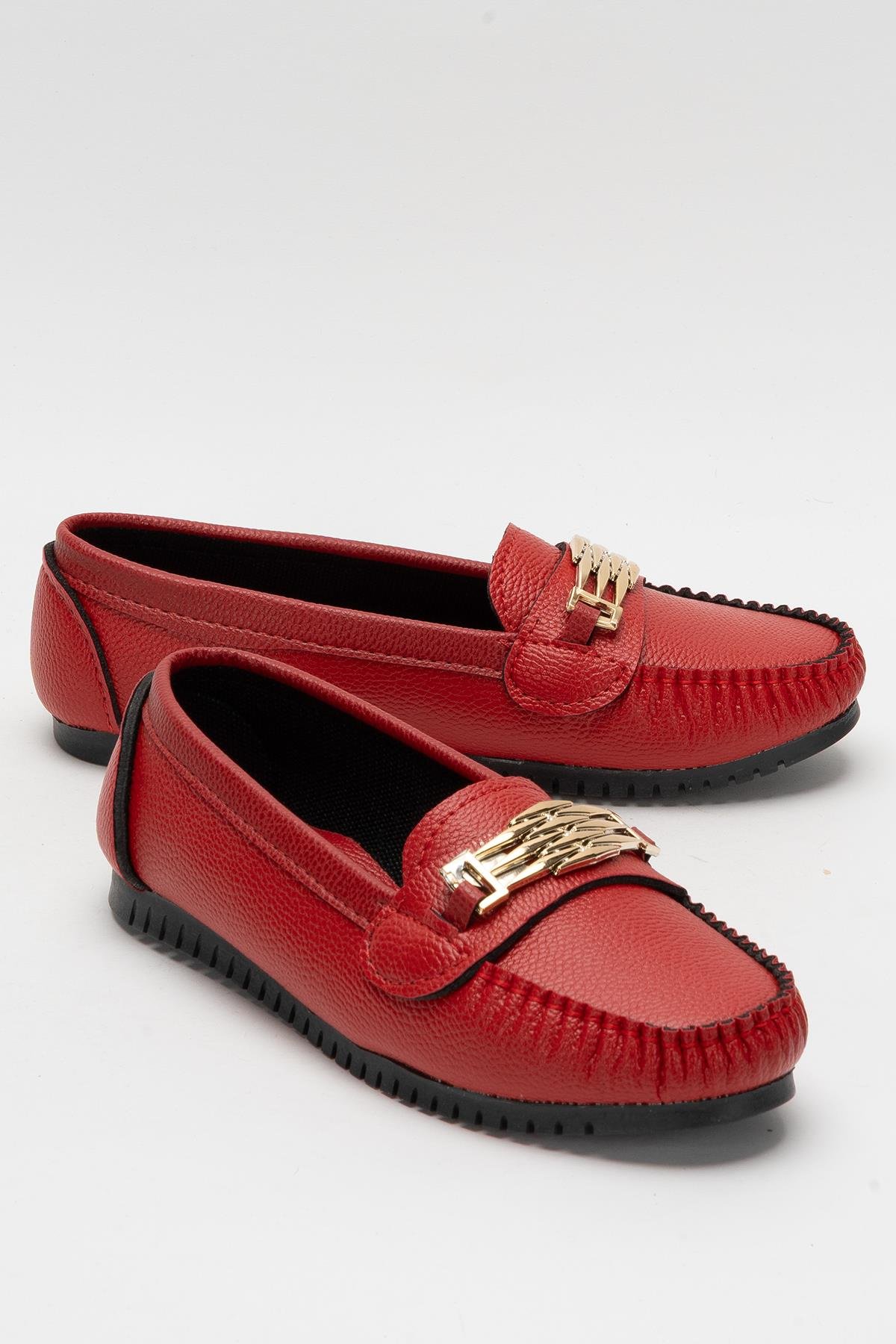 Kadın Hafif Taban Günlük Rahat Babet KIRMIZI - Görsel 3