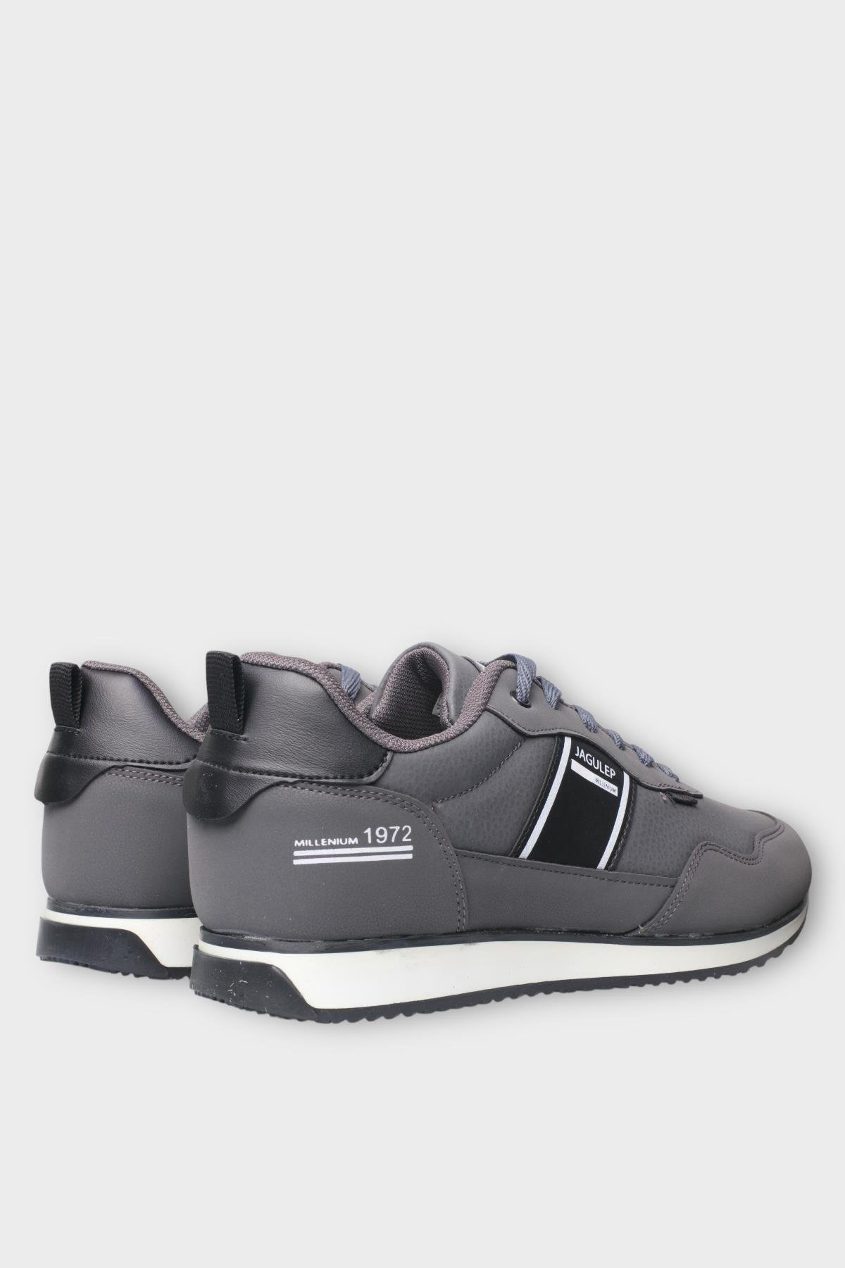 Erkek Cilt Bağcıklı Günlük Spor Ayakkabı FÜME - SİYAH - Görsel 4