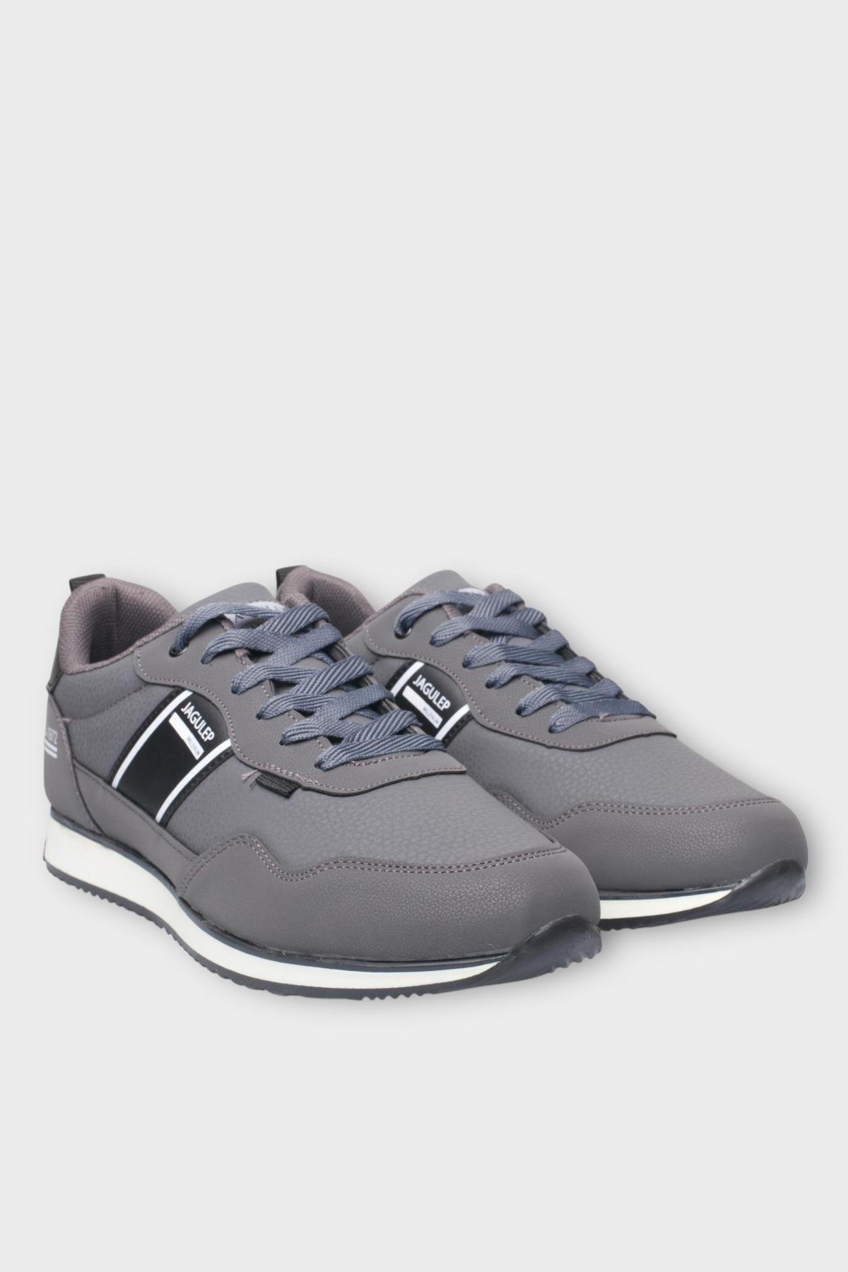 Erkek Cilt Bağcıklı Günlük Spor Ayakkabı FÜME - SİYAH - Görsel 5