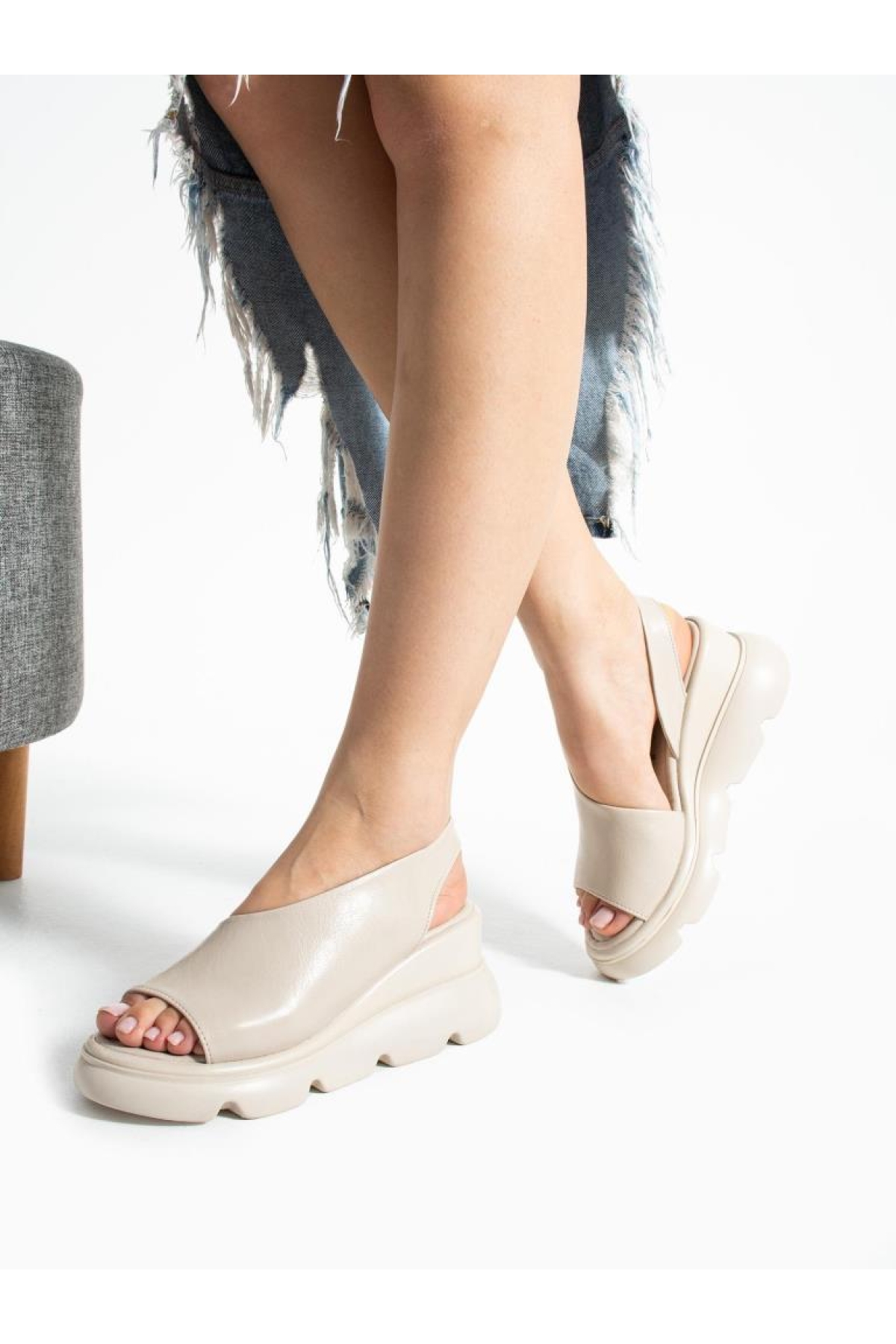 Mnrs 03212 Kadın Günlük Dolgu Topuk Sandalet - Görsel 4