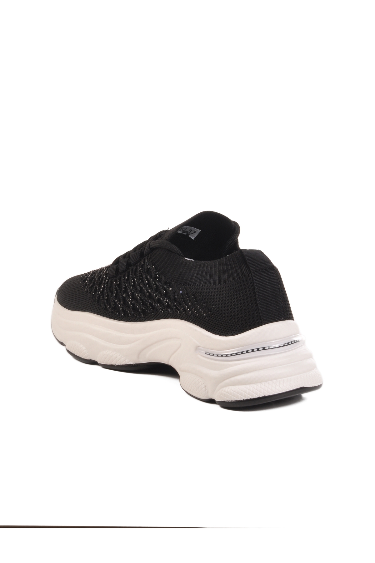 Siyah Triko Örme Kadın Sneaker - Görsel 5