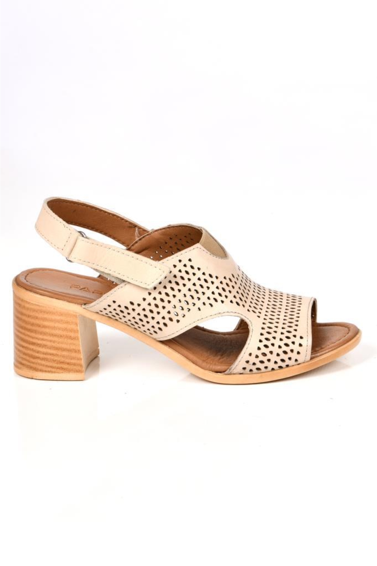 02188 5 Cm Topuklu Kadın Deri Sandalet Ayakkabı - Görsel 4