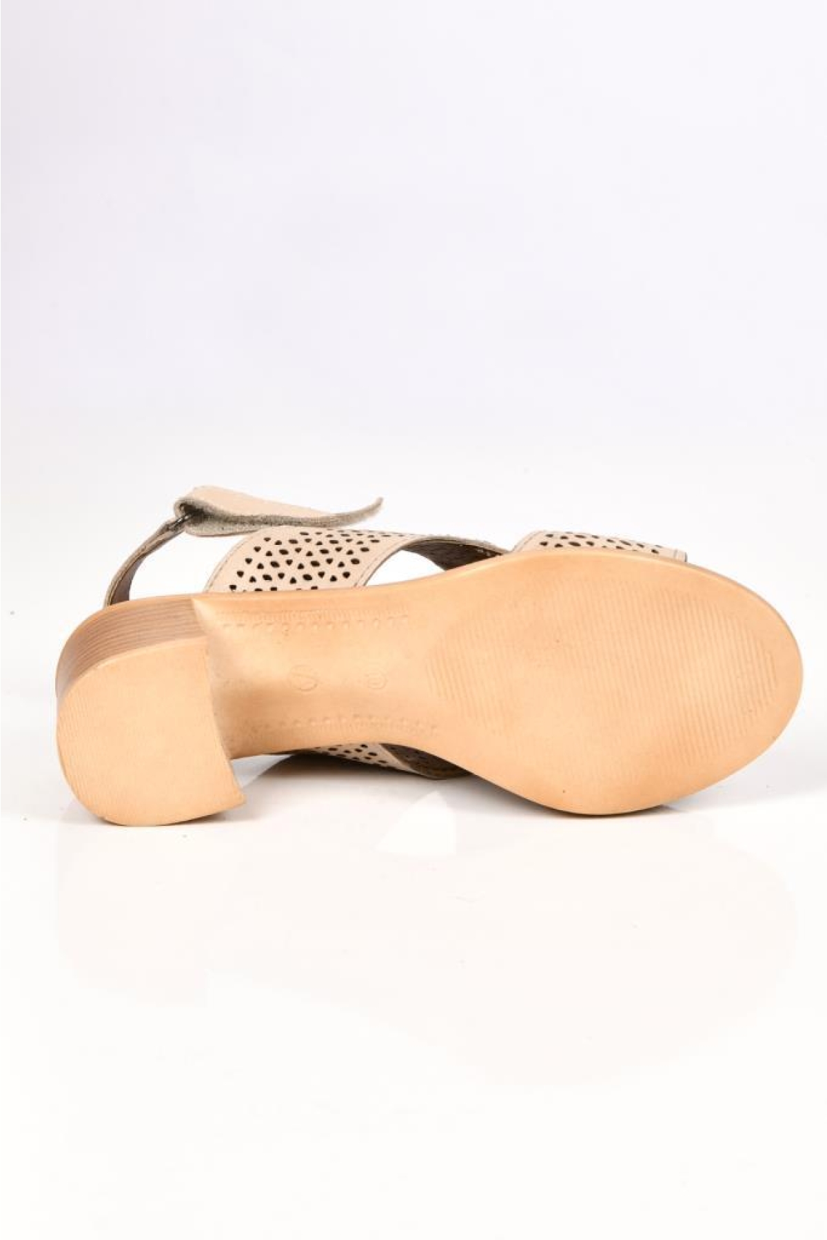 02188 5 Cm Topuklu Kadın Deri Sandalet Ayakkabı - Görsel 6