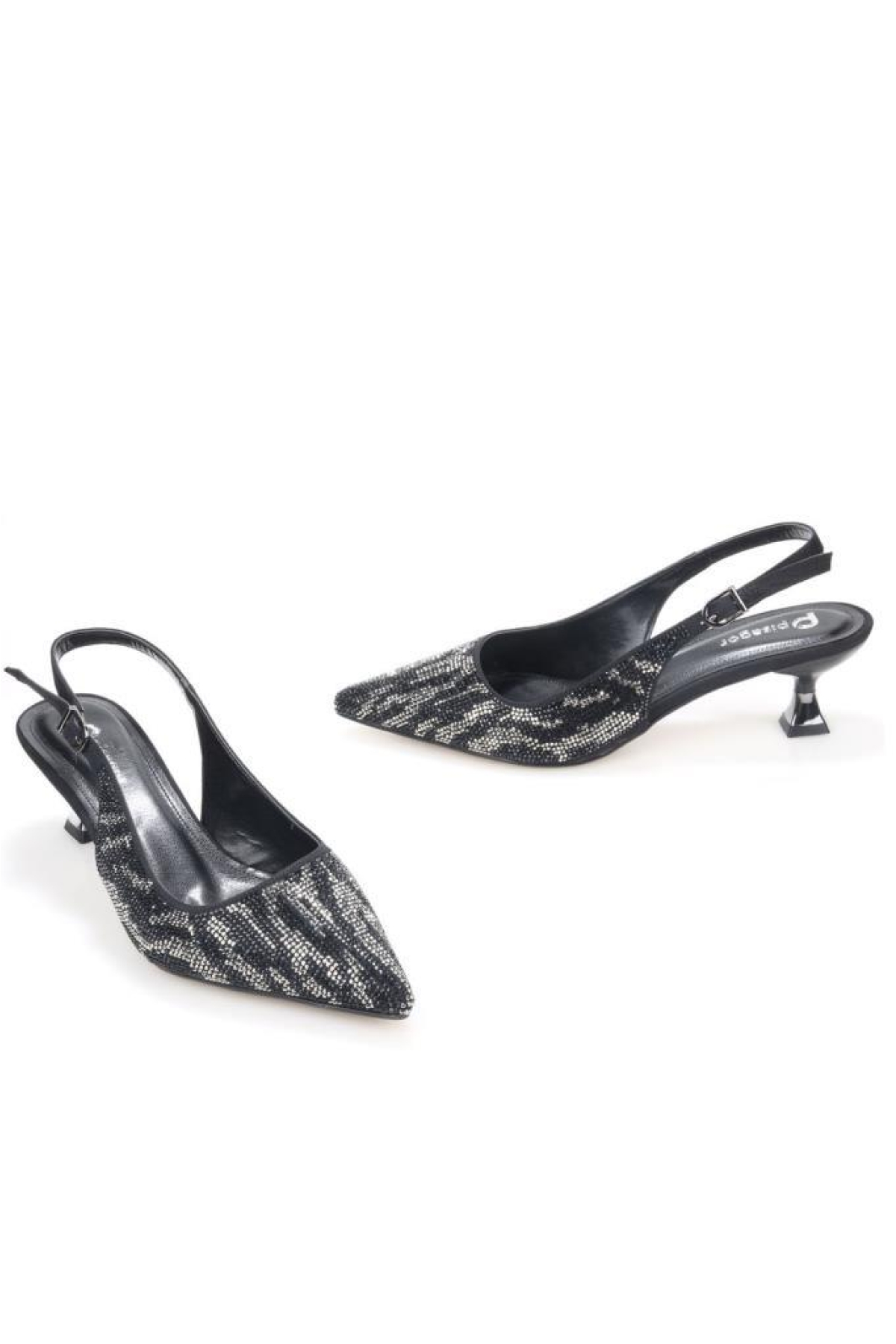 Pisagor Ps-32370 Kadın 4 Cm Arkası Açık Taşlı Abiye Stiletto Ayakkabı - Görsel 3