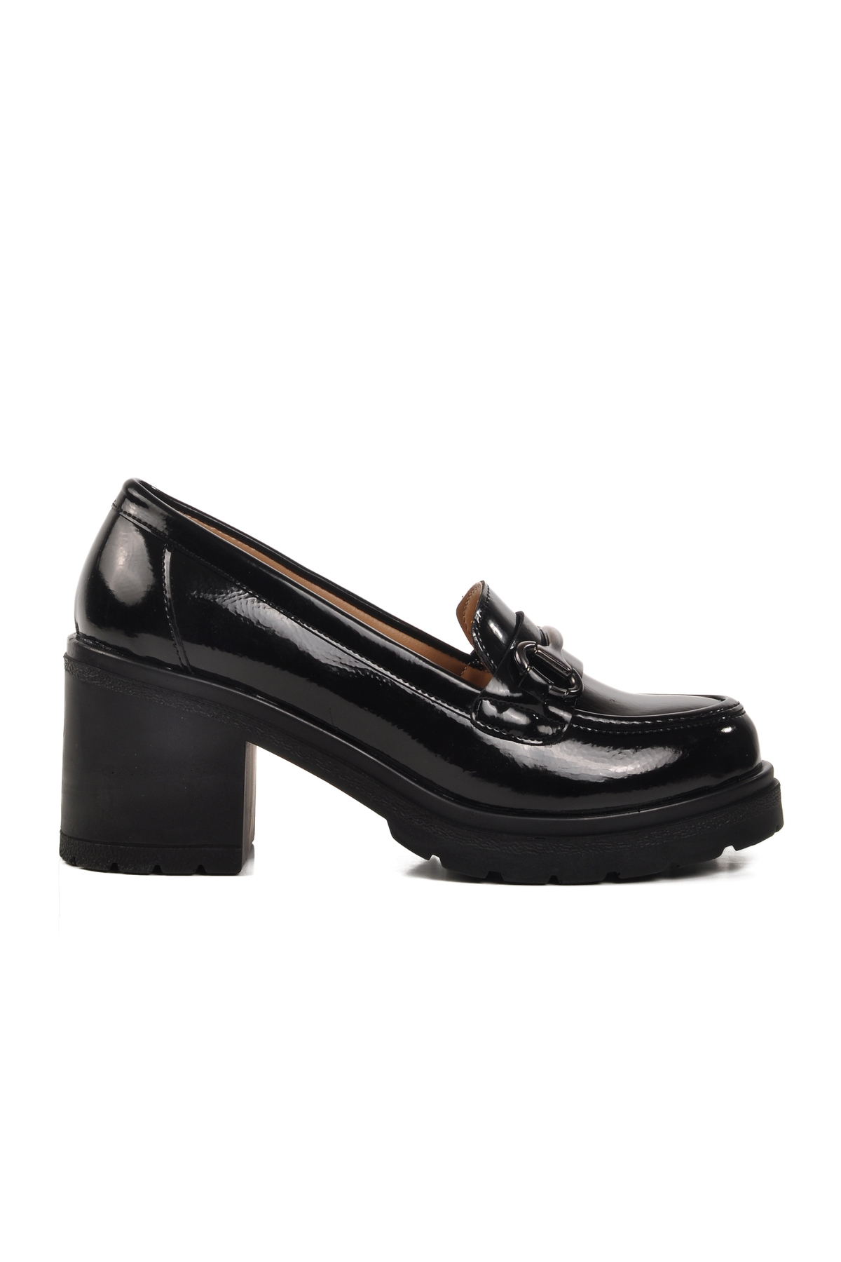 Aspor Siyah Rugan Topuklu Kadın Casual Ayakkabı - Görsel 2