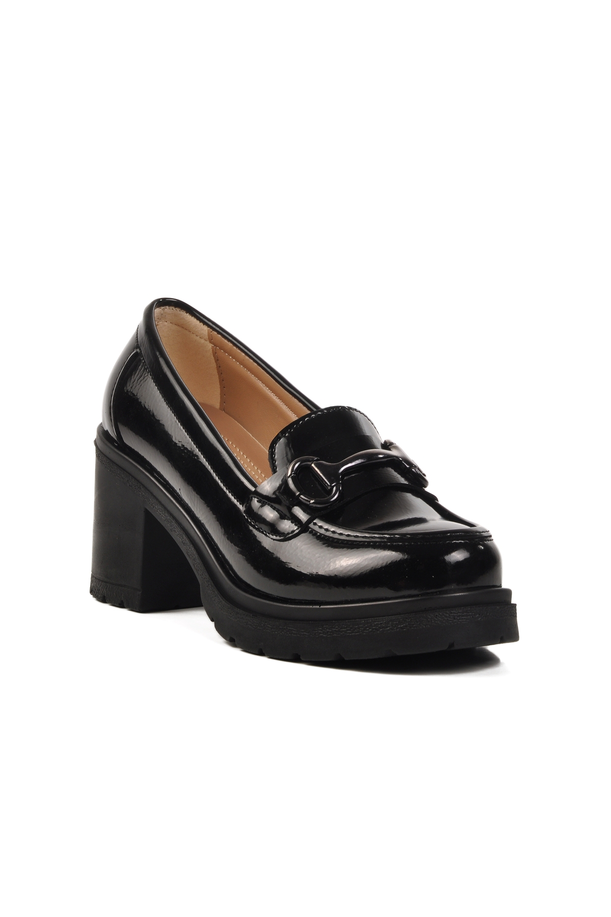 Aspor Siyah Rugan Topuklu Kadın Casual Ayakkabı - Görsel 4