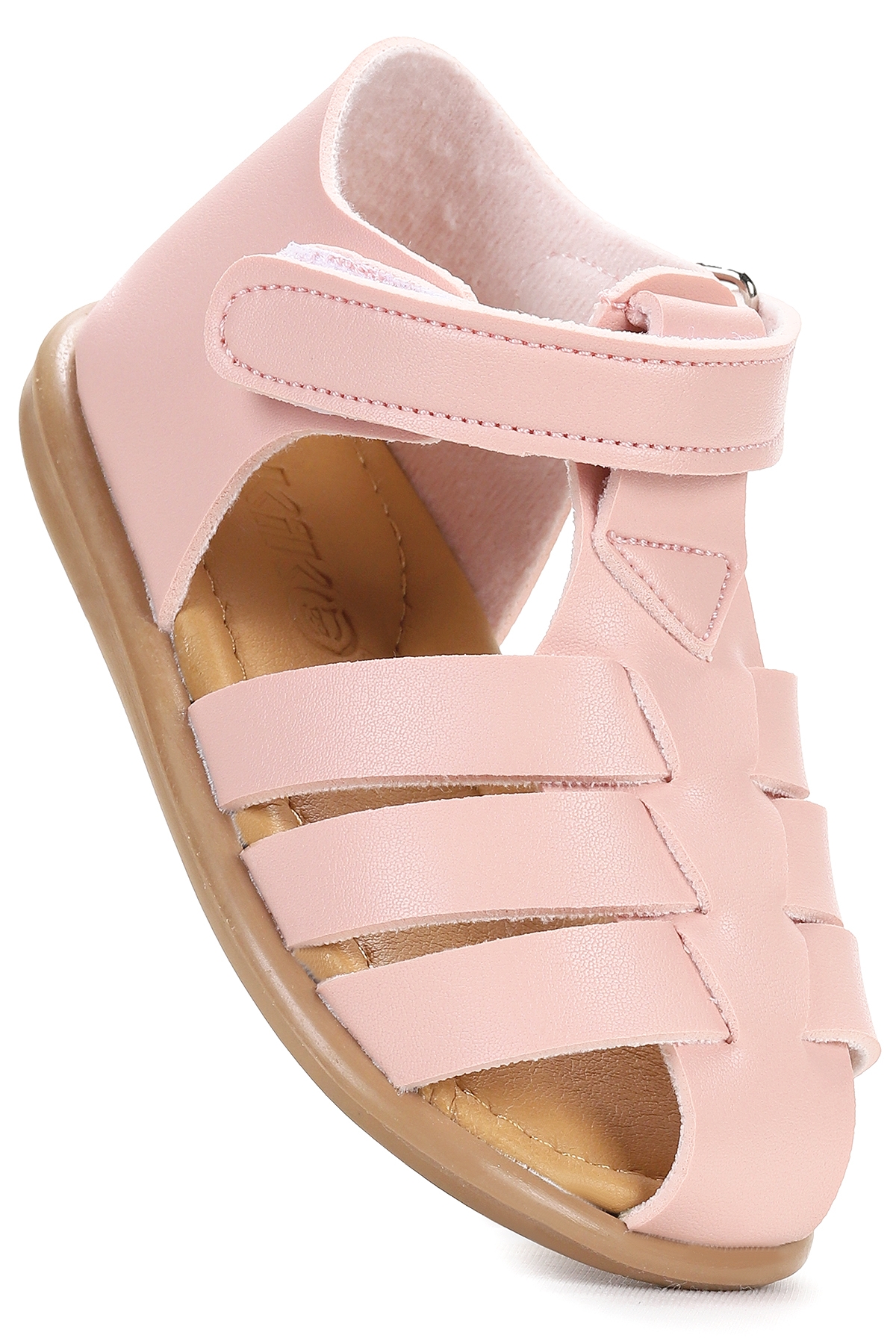 Lonpe İlk Adım Cırtlı Kız Bebek Sandalet Pudra - Görsel 4