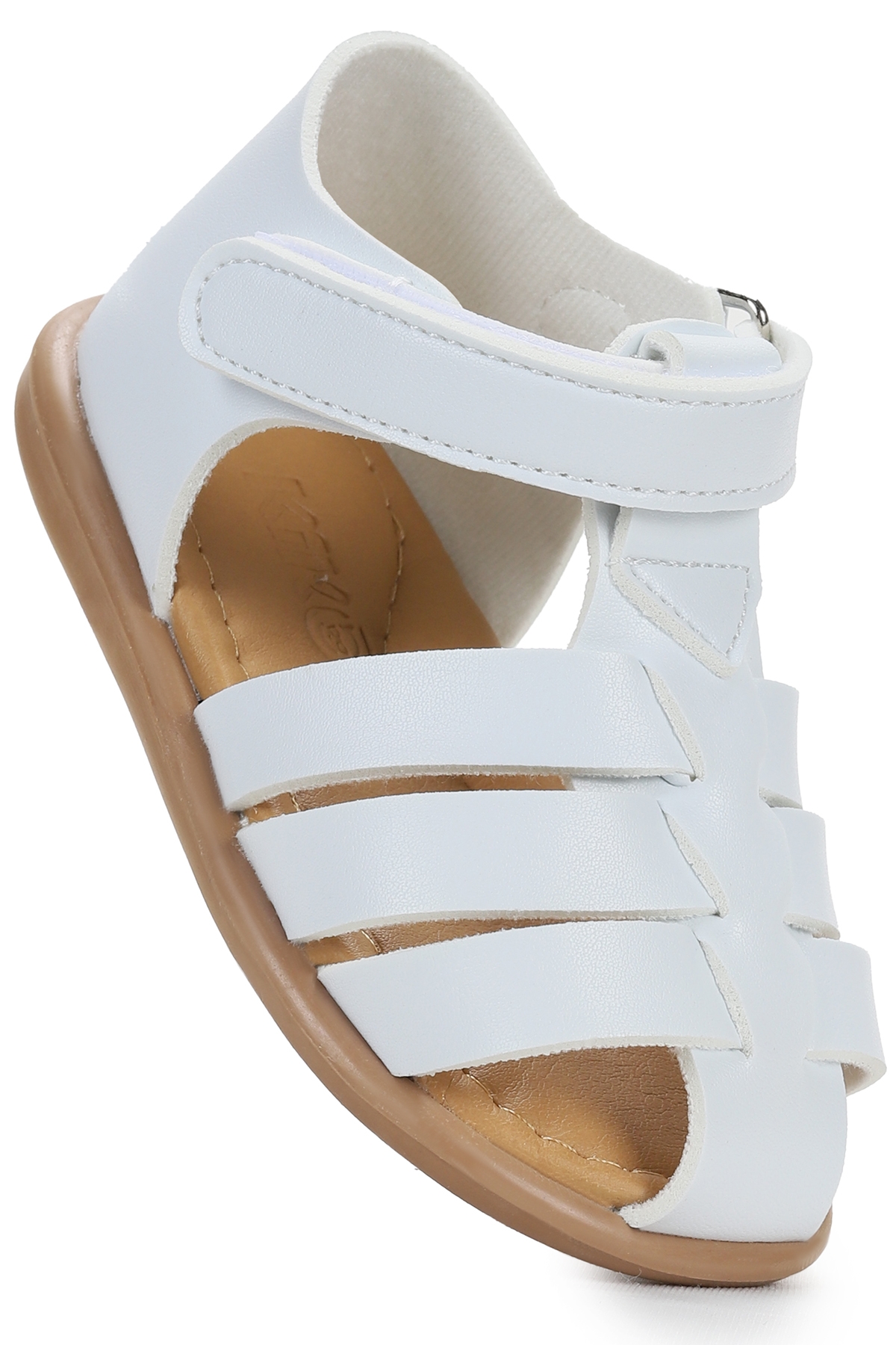 Lonpe İlk Adım Cırtlı Kız Bebek Sandalet Beyaz - Görsel 4