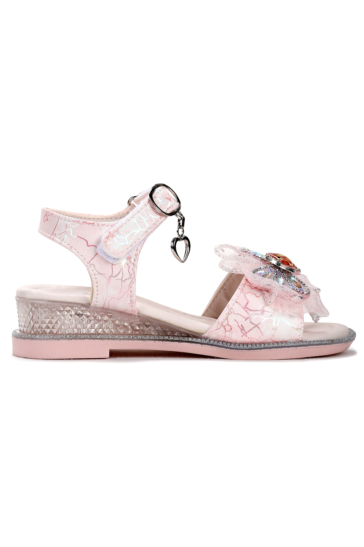 Pige Fiyonklu Kız Çocuk Sandalet Ayakkabı Pudra - Görsel 2