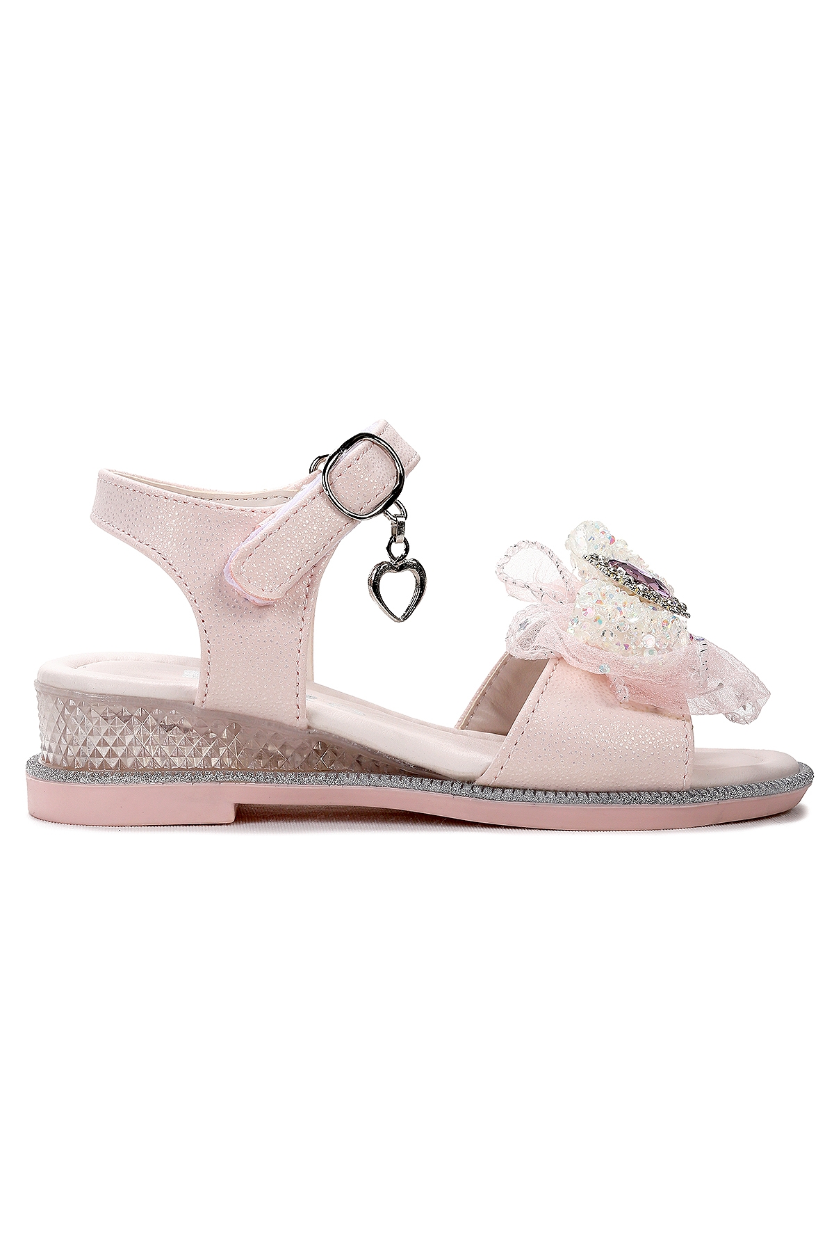 Bufly Fiyonklu Kız Çocuk Sandalet Ayakkabı Pudra - Görsel 2