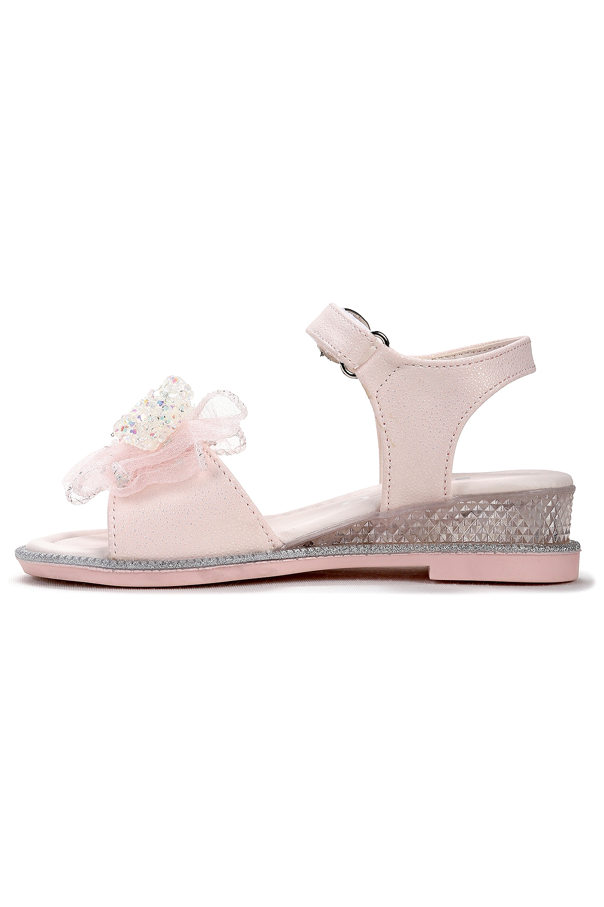 Bufly Fiyonklu Kız Çocuk Sandalet Ayakkabı Pudra - Görsel 5