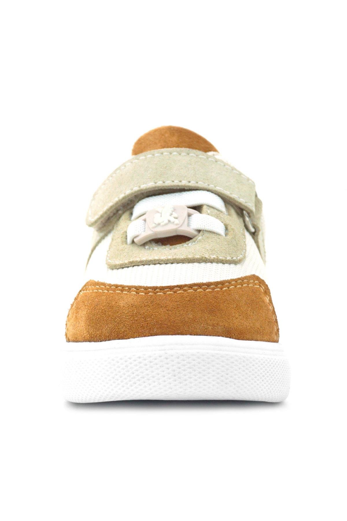 Hakiki Deri Krem Taba Cırtlı Bebek Ayakkabı - Görsel 5