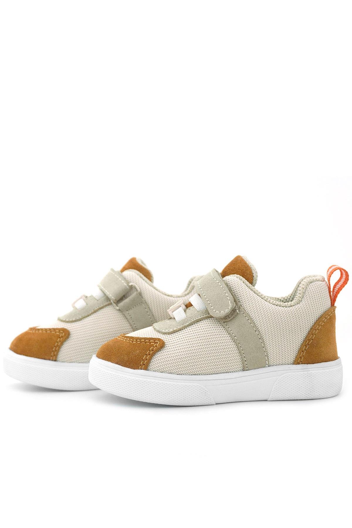 Hakiki Deri Krem Taba Cırtlı Bebek Ayakkabı - Görsel 7