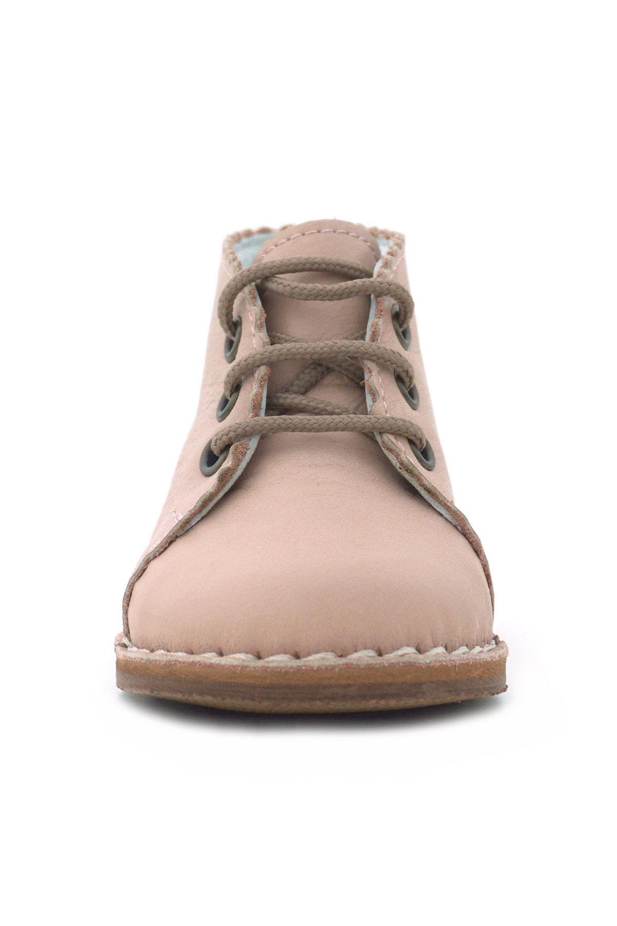 Tbons Özel Tasarım Handmade Hakiki Deri Pudra Kız Bebek Bot - Görsel 5