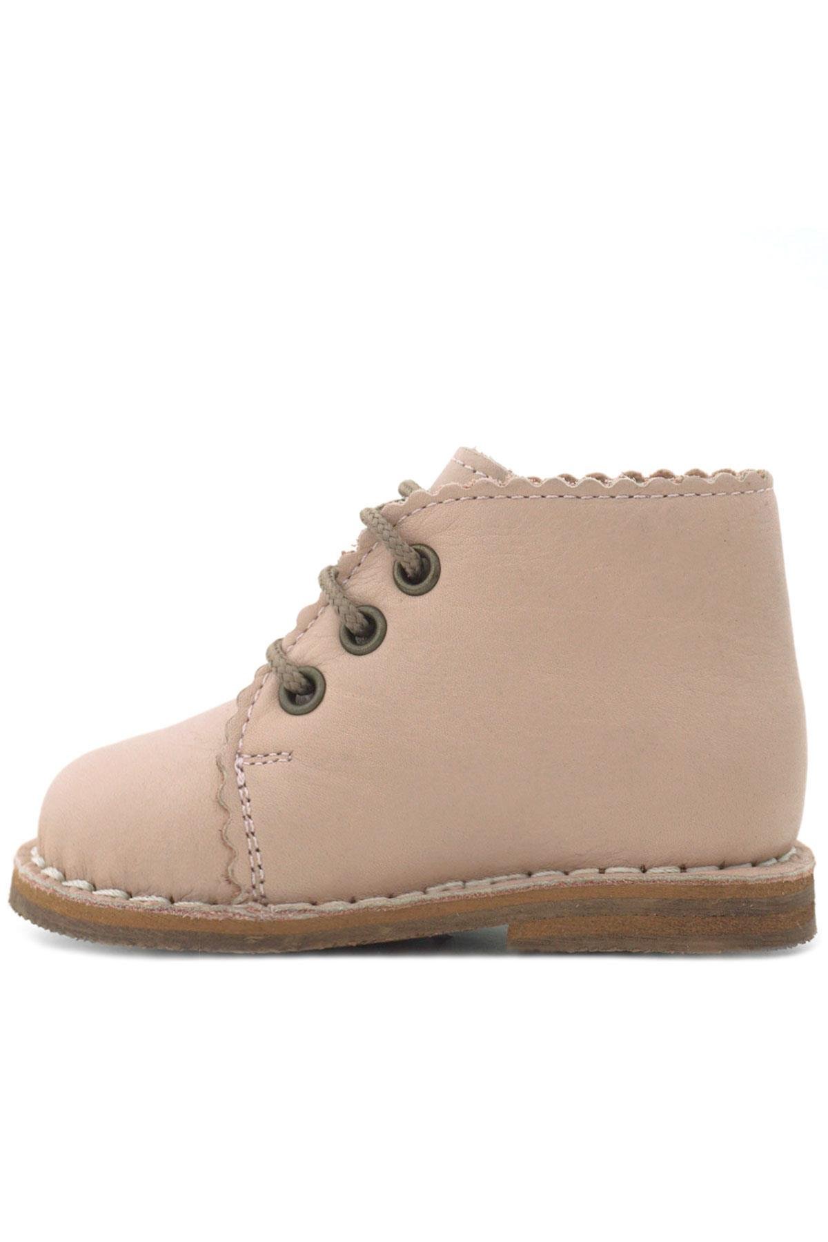 Tbons Özel Tasarım Handmade Hakiki Deri Pudra Kız Bebek Bot - Görsel 6