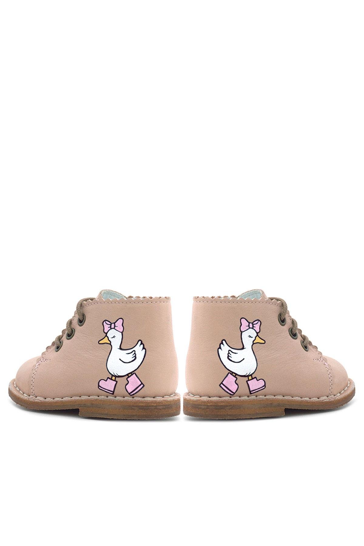 Tbons Özel Tasarım Handmade Hakiki Deri Pudra Kız Bebek Bot - Görsel 10