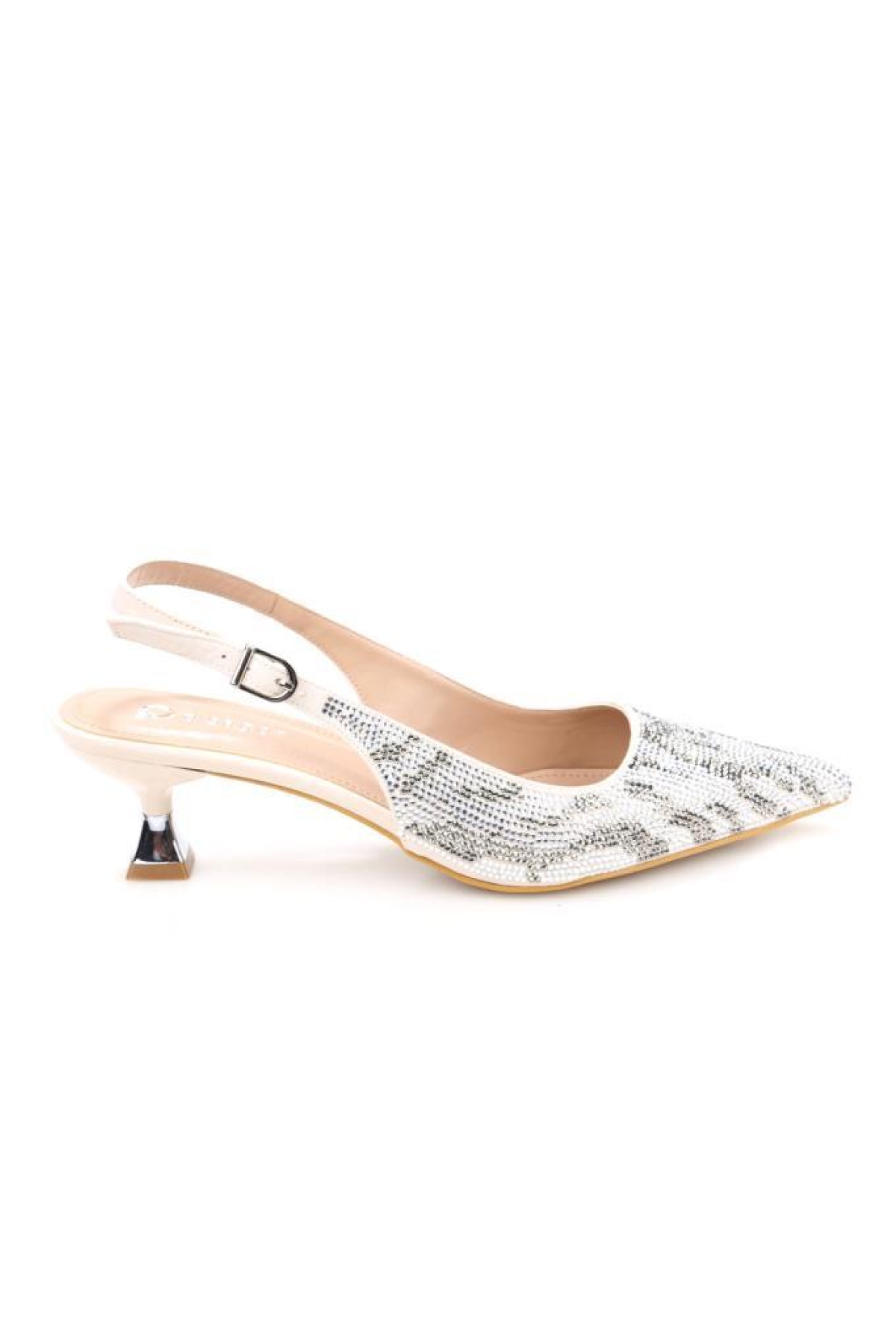 Pisagor Ps-32370 Kadın 4 Cm Arkası Açık Taşlı Abiye Stiletto Ayakkabı - Görsel 2