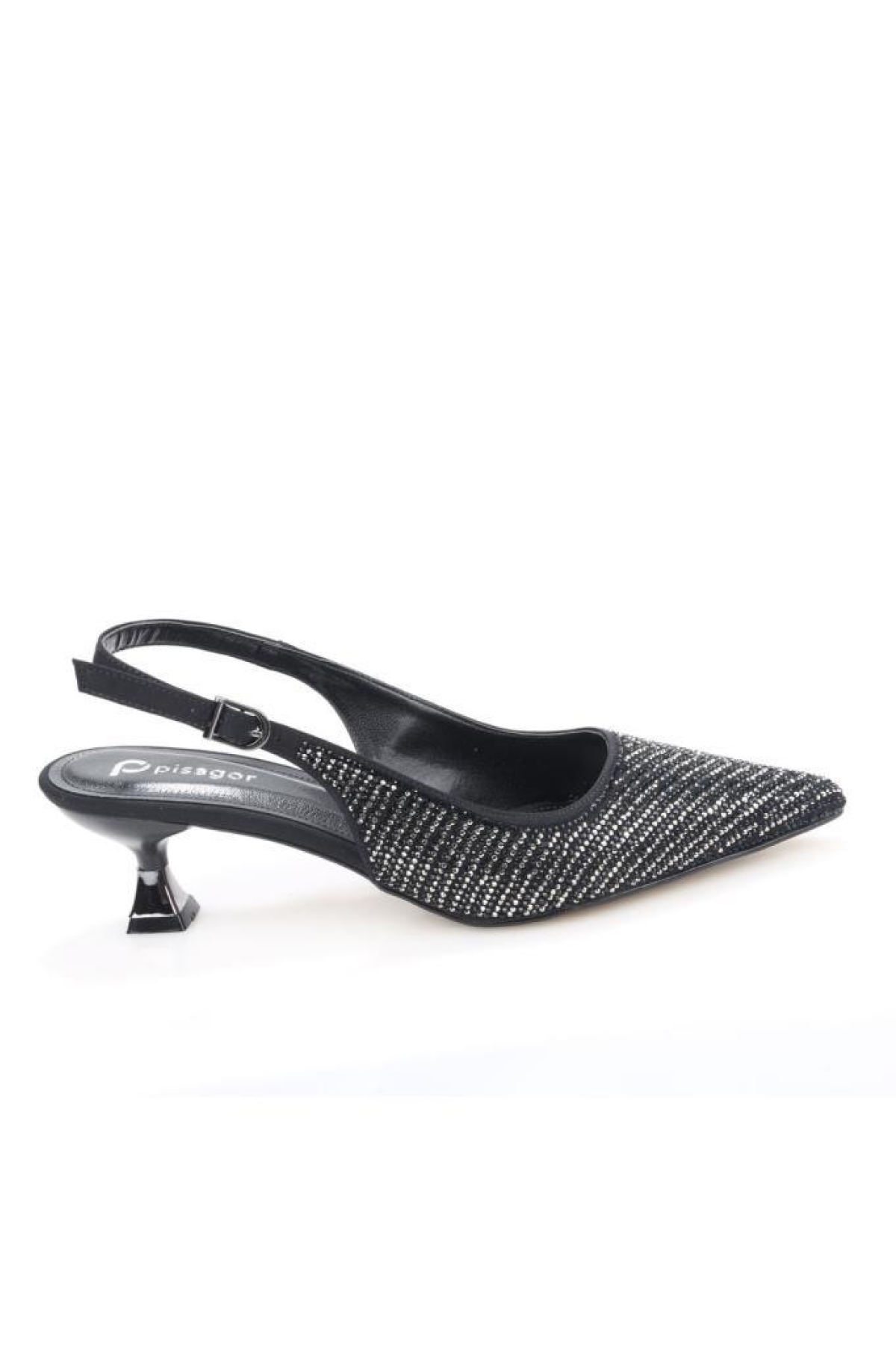 Pisagor Ps-32350 Kadın 4 Cm Arkası Açık Taşlı Abiye Stiletto Ayakkabı - Görsel 2