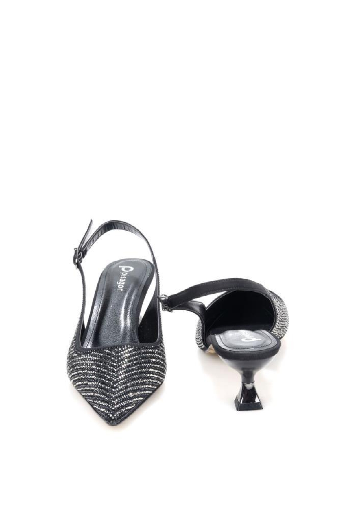 Pisagor Ps-32350 Kadın 4 Cm Arkası Açık Taşlı Abiye Stiletto Ayakkabı - Görsel 4
