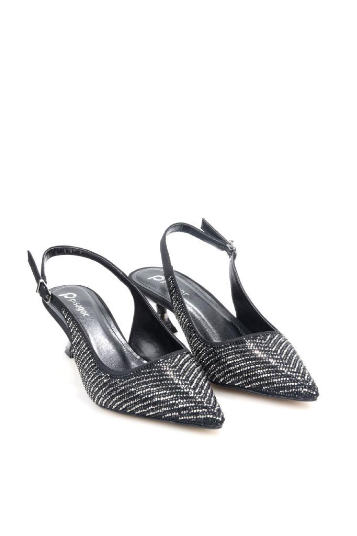 Pisagor Ps-32350 Kadın 4 Cm Arkası Açık Taşlı Abiye Stiletto Ayakkabı - Görsel 5