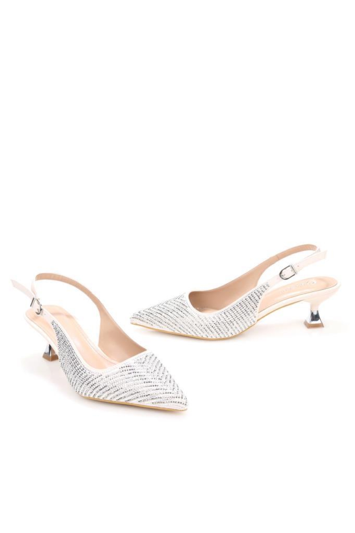 Pisagor Ps-32350 Kadın 4 Cm Arkası Açık Taşlı Abiye Stiletto Ayakkabı - Görsel 3