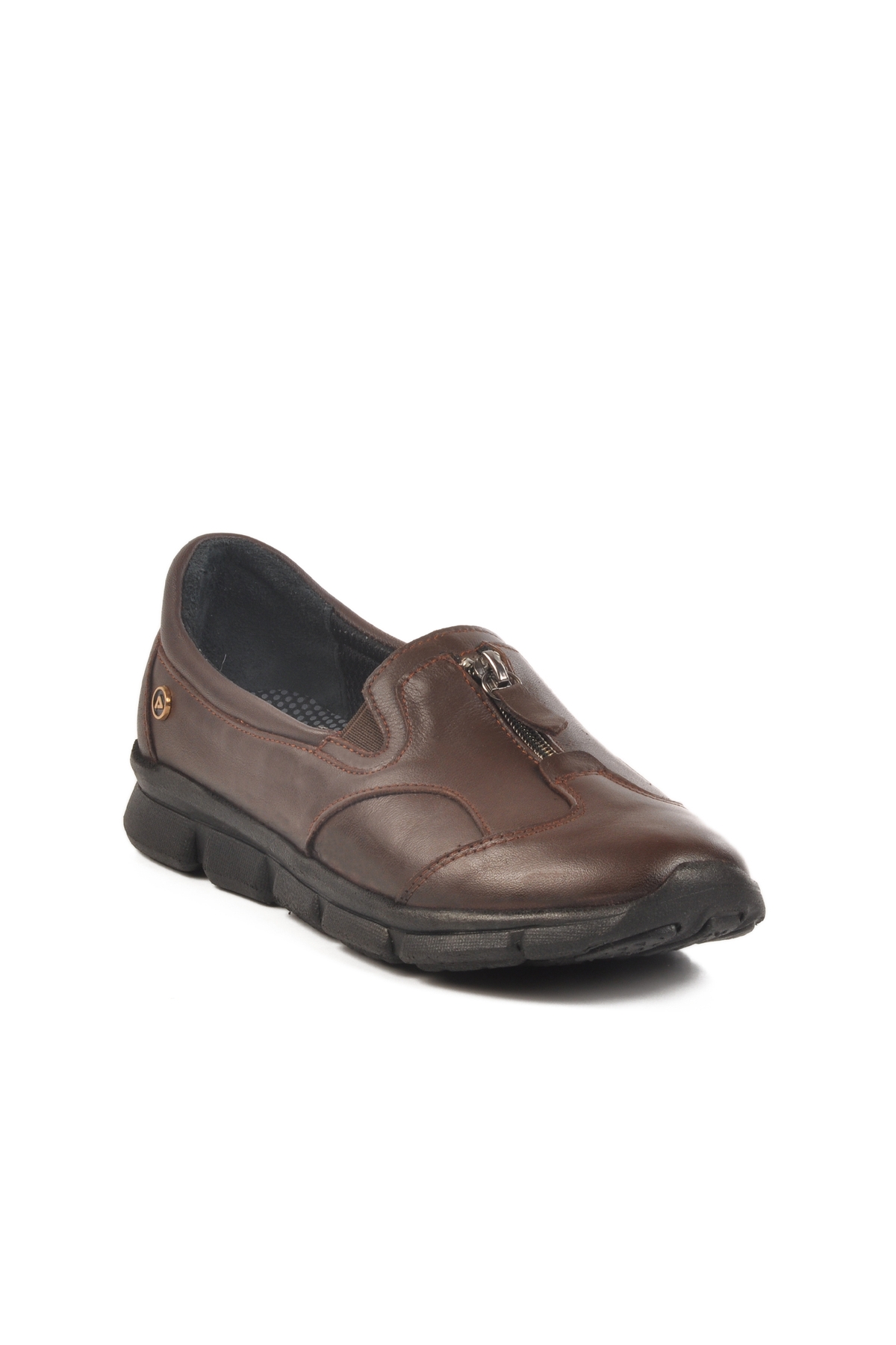 Aspor Kahve Hakiki Deri Kadın Casual Ayakkabı - Görsel 4