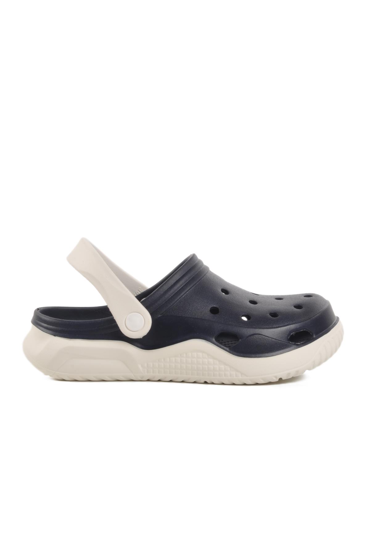 Lacivert-Beyaz Hafif Eva Taban Unisex Sabo Terlik Stella Z - Görsel 2